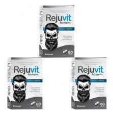 Kit 3X Rejuvit Homem Cabelo & Barba - 60 C�psulas - Herbamed