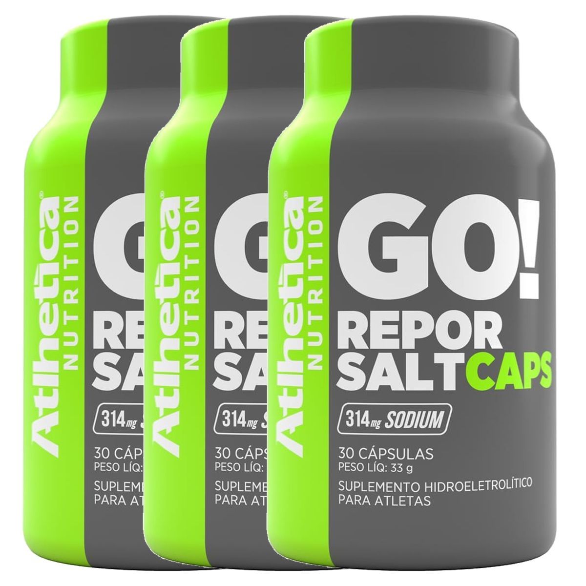 Kit 3x Repor Salt Caps Endurance Series - 30 C�psulas - Atlhetica Nutrition