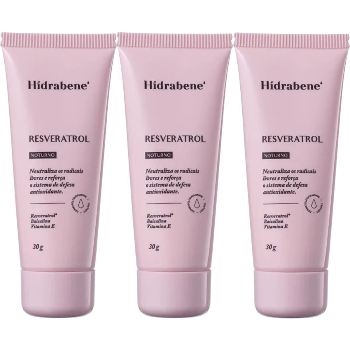 Kit 3X Resveratrol Creme Anti-idade - 30g Noturno - Hidrabene