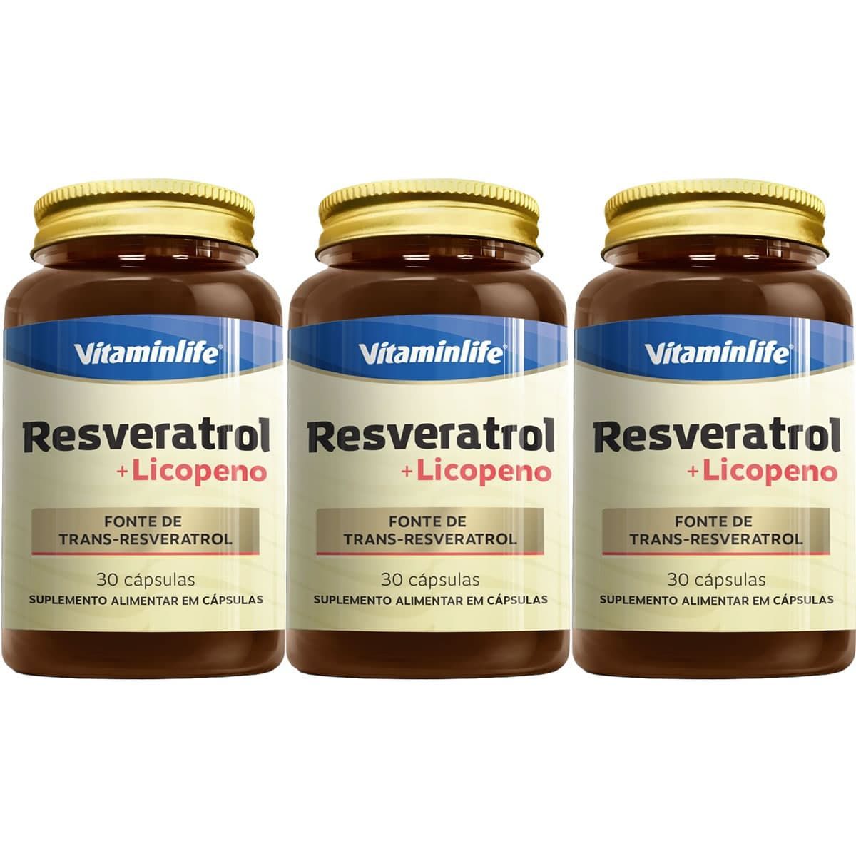 Kit 3X Resveratrol + Licopeno - 30 C�psulas - VitaminLife