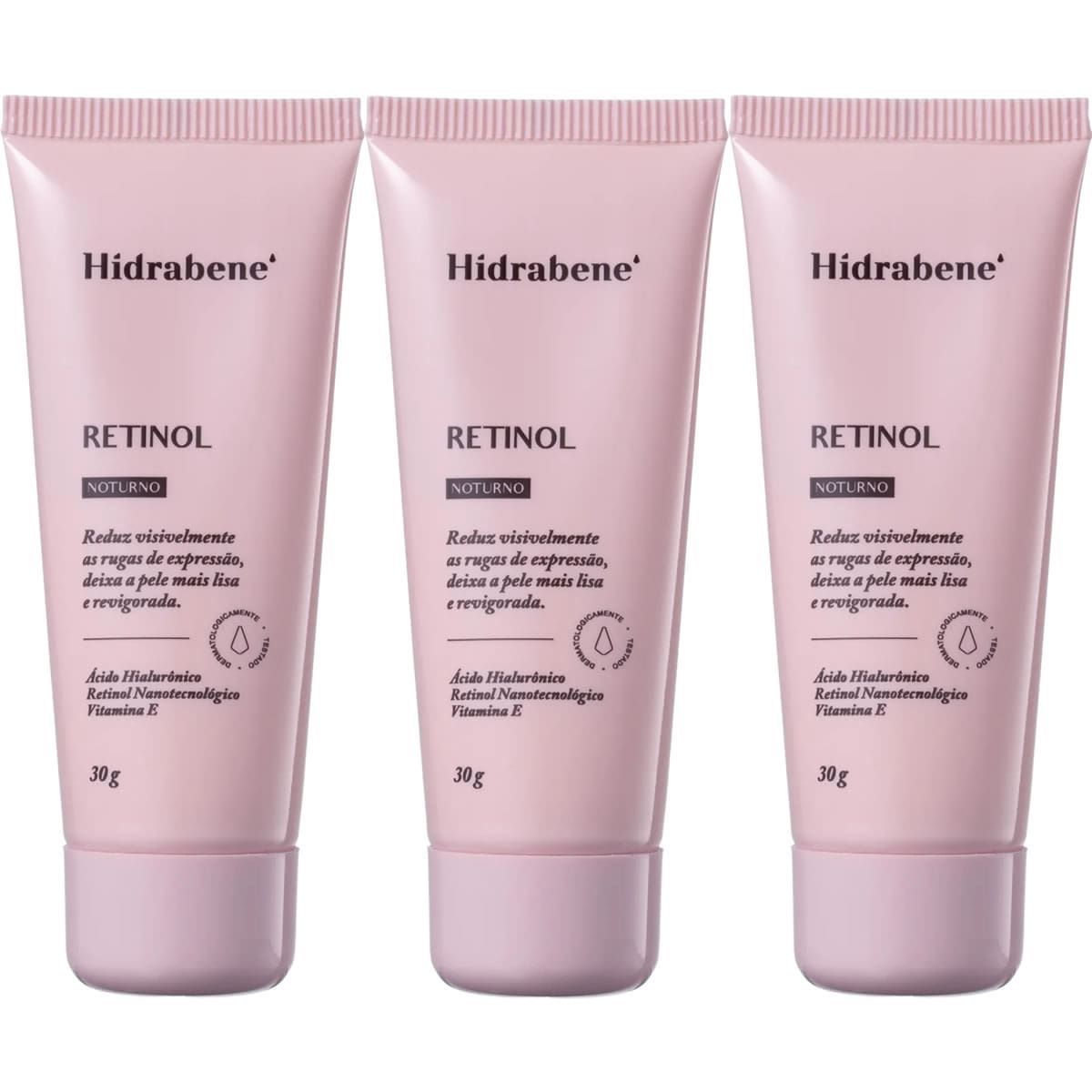 Kit 3X Retinol Creme Anti-Idade - 30g Noturno - Hidrabene