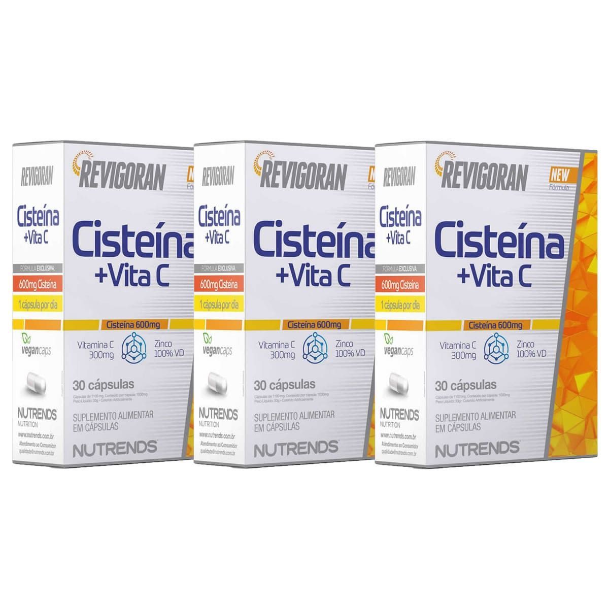 Kit 3X Revigoran Ciste�na + Vita C - 30 C�psulas - Nutrends