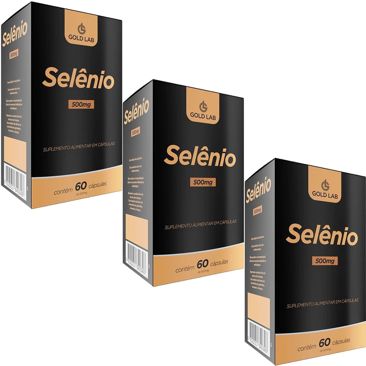 Kit 3X Sel�nio - 60 C�psulas - Gold Lab