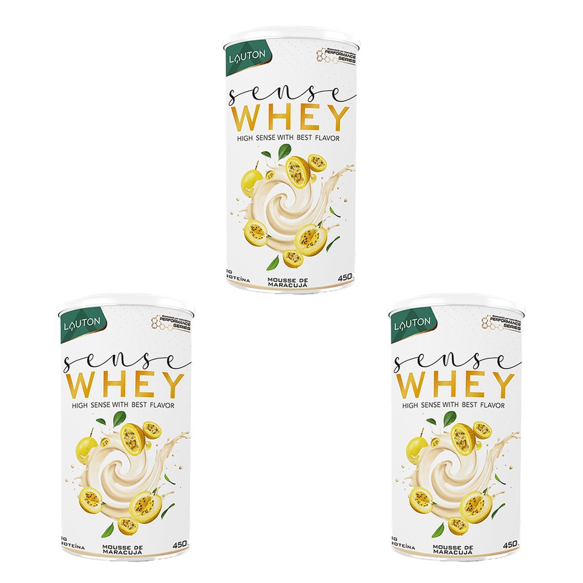 Kit 3X Sense Whey - 450g Mousse de Maracuj� - Lauton