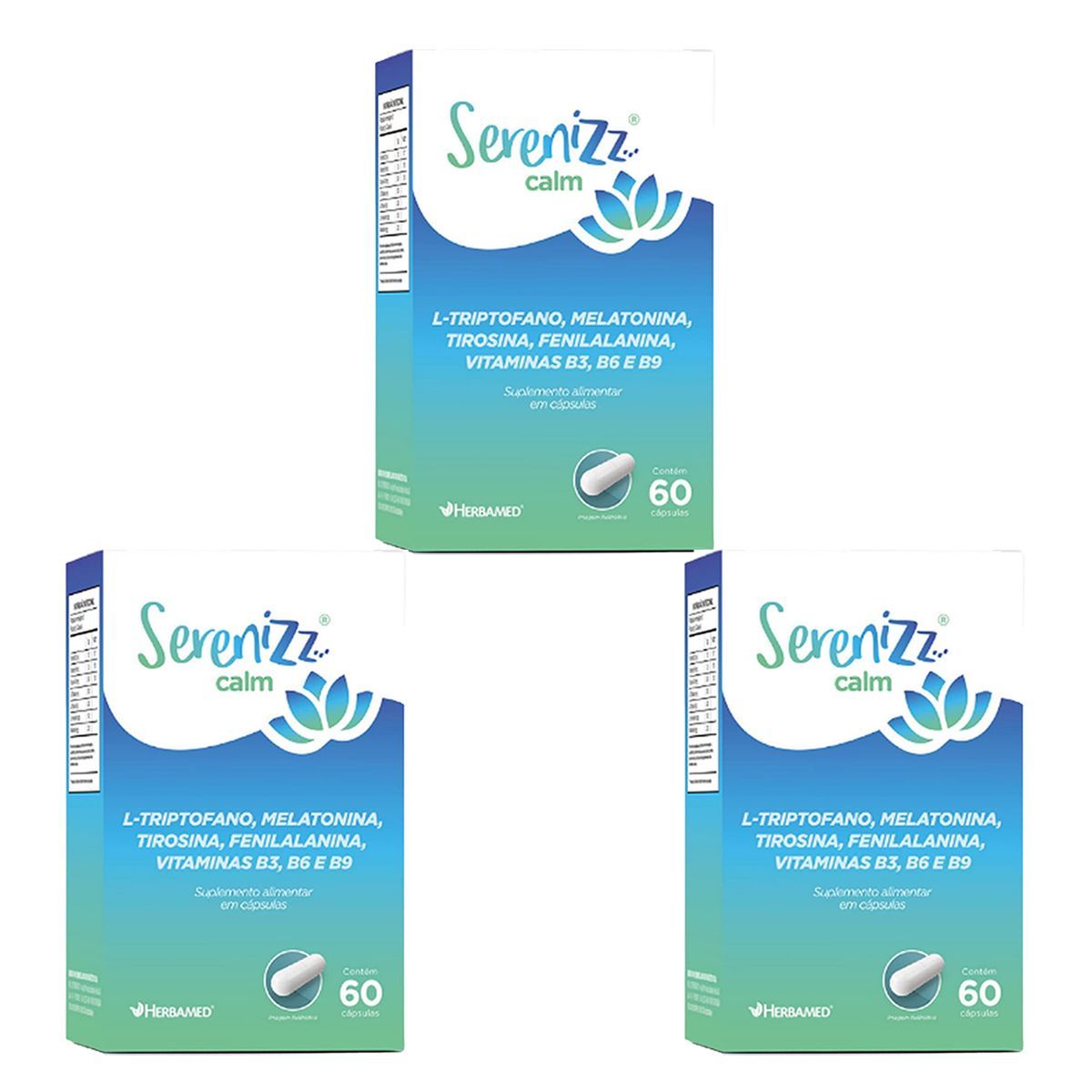 Kit 3X Serenizz Calm - 60 C�psulas - Herbamed