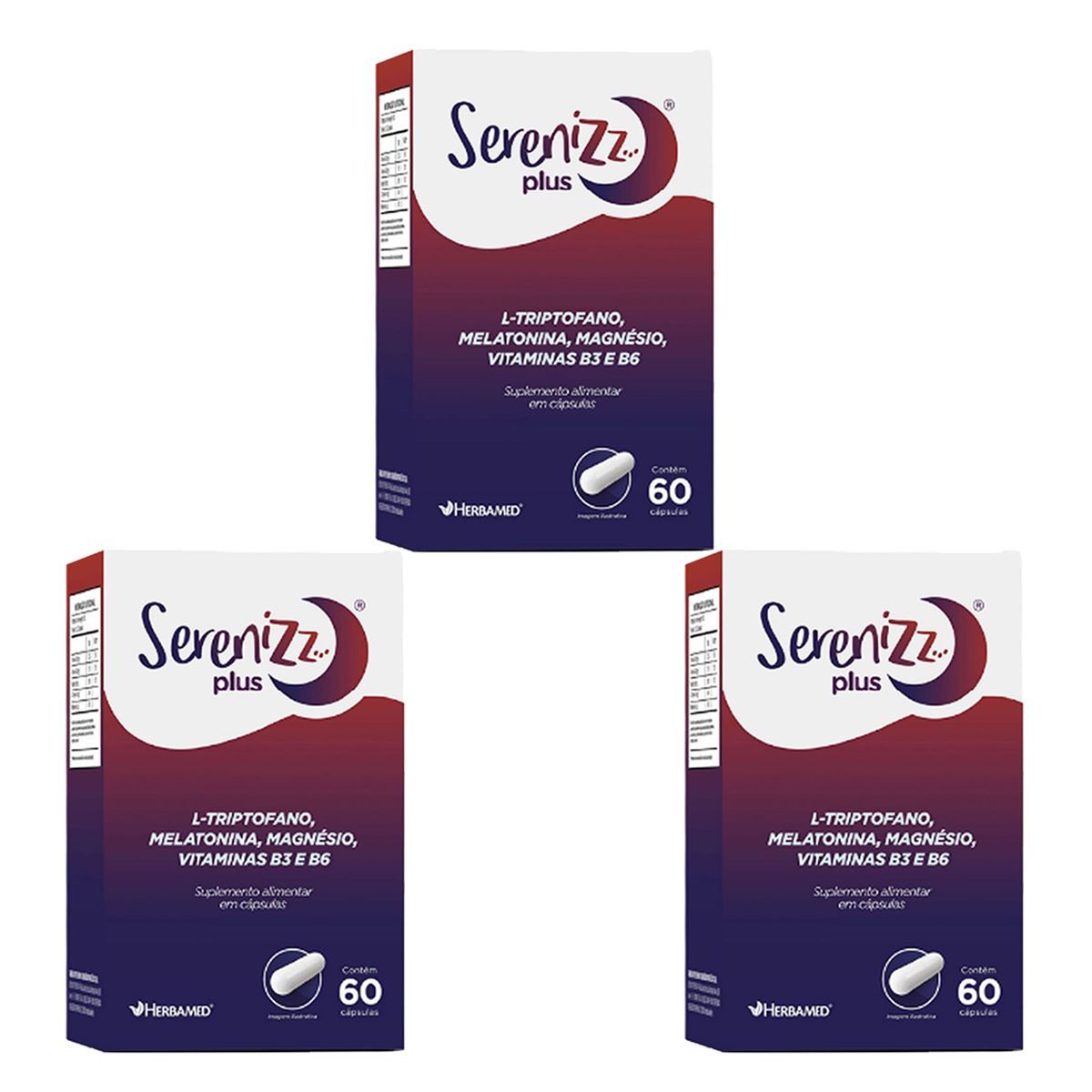 Kit 3X Serenizz Plus - 60 C�psulas - Herbamed
