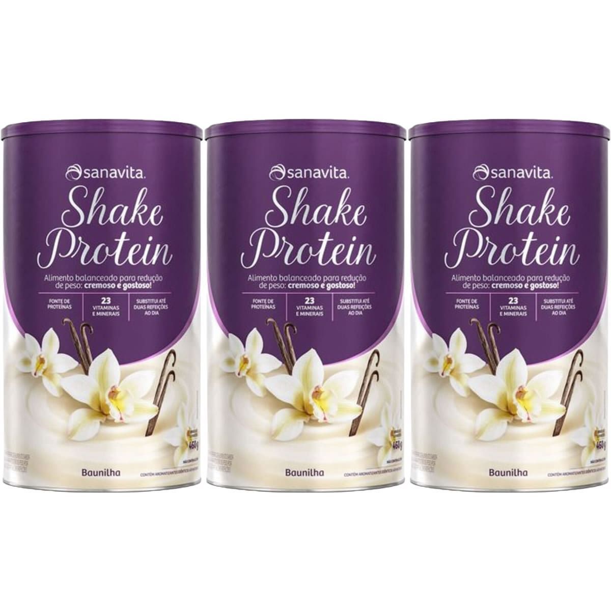 Kit 3X Shake Protein - 450g Baunilha - Sanavita
