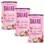 Kit 3X Shake Protein - 450g Morango com Blueberry - Sanavita