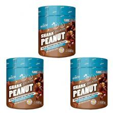 Kit 3X Shark Peanut Zero Lactose - 600g Chocolate ao Leite - Shark Pro