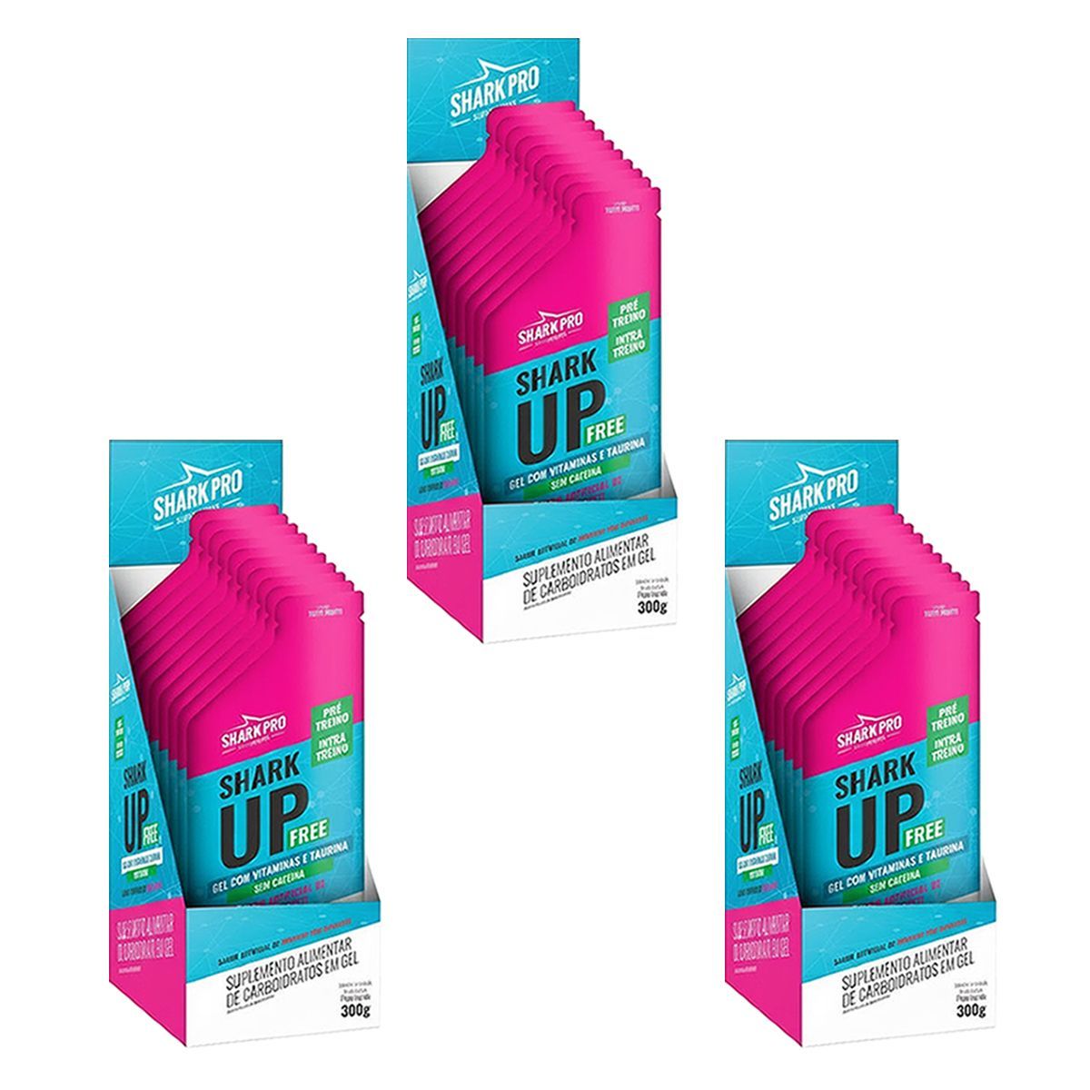 Kit 3X Shark-up Free - 10 Sach�s 30g Tutti Frutti - Shark Pro
