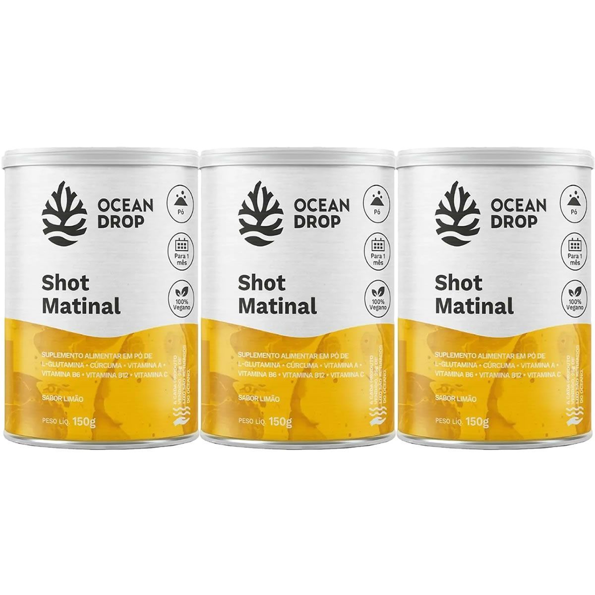 Kit 3X Shot Matinal - 150g Lim�o - Ocean Drop