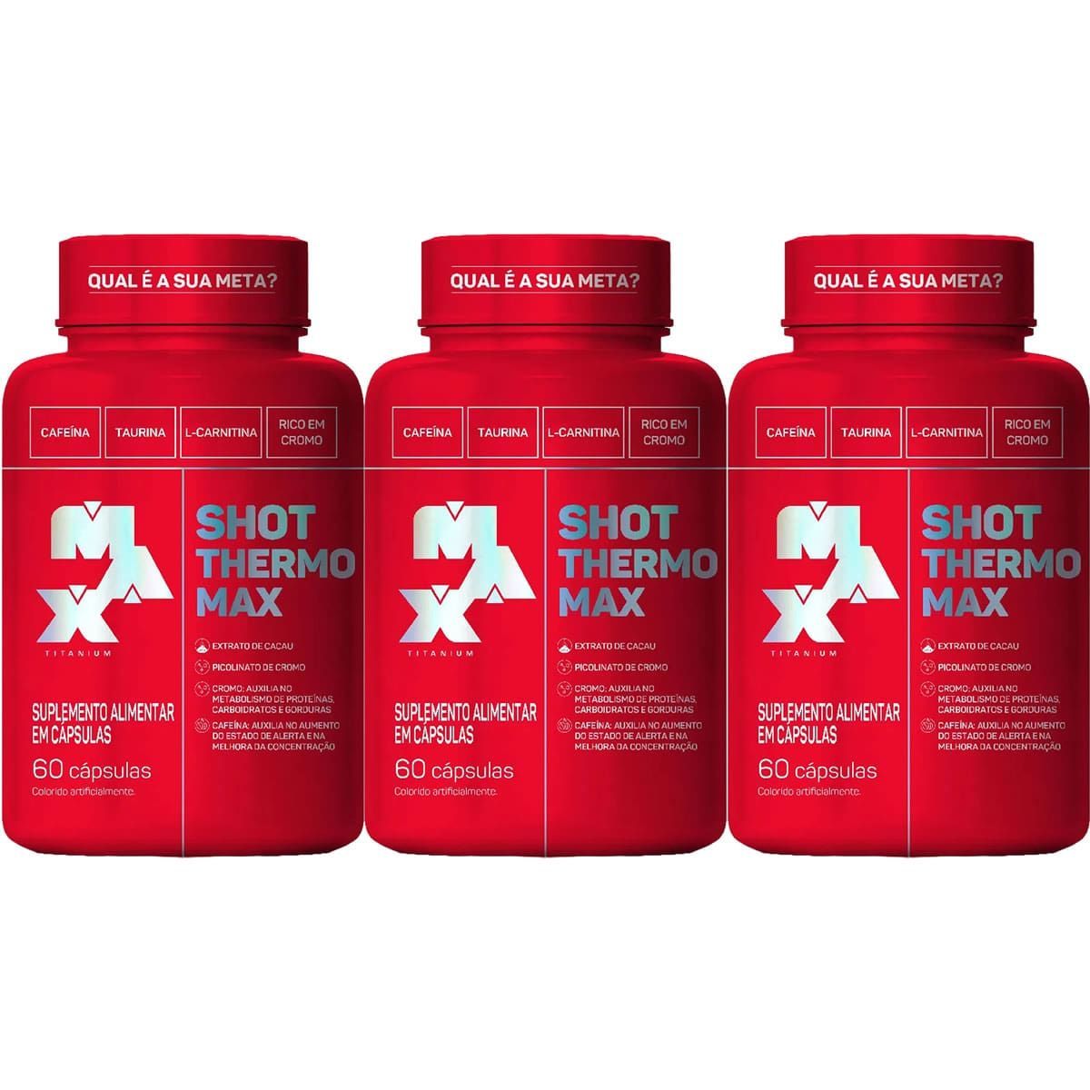 Kit 3X Shot Thermo Max - 60 C�psulas - Max Titanium