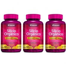 Kit 3X Sil�cio Org�nico + Vitaminas - 60 C�psulas - Herbamed