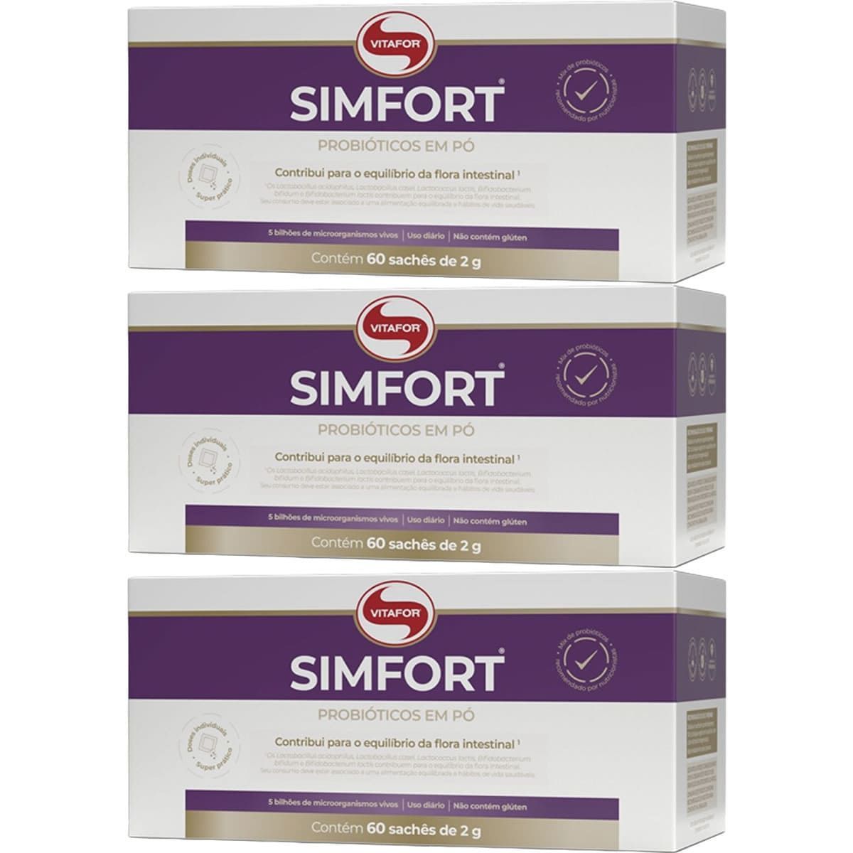 Kit 3X Simfort - 60 Sach�s 2g - Vitafor
