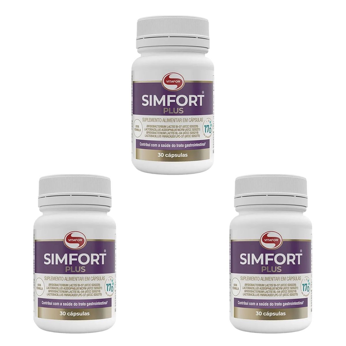 Kit 3X Simfort Plus - 30 C�psulas - Vitafor