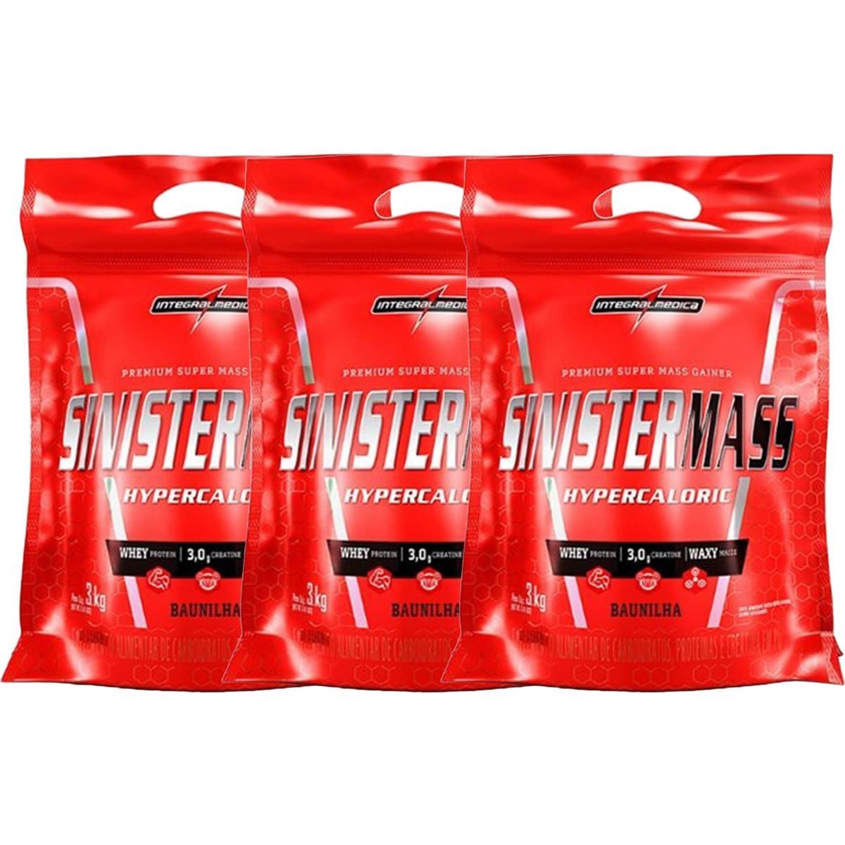 Kit 3X Sinister Mass - 3000g Baunilha - IntegralM�dica