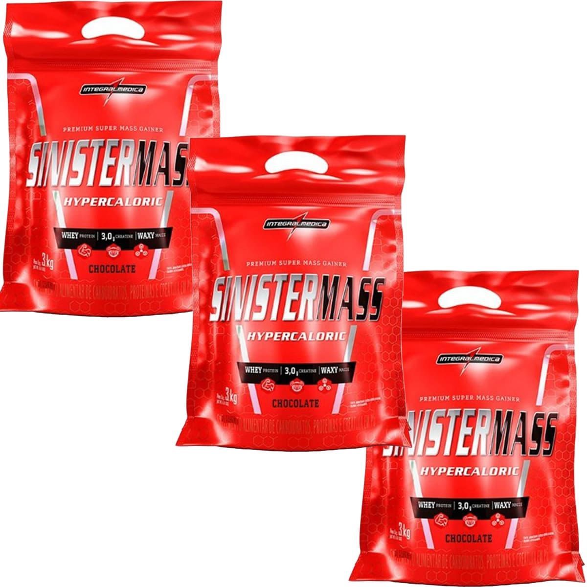 Kit 3X Sinister Mass - 3000g Chocolate - IntegralM�dica