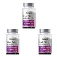 Kit 3X Skin Hair & Nails - 60 C�psulas - Katigu�