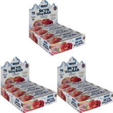Kit 3X Skyr Whey Bar - 12 unidades 33g Strawberry Whith Hibiscus Yoghurt - Nature