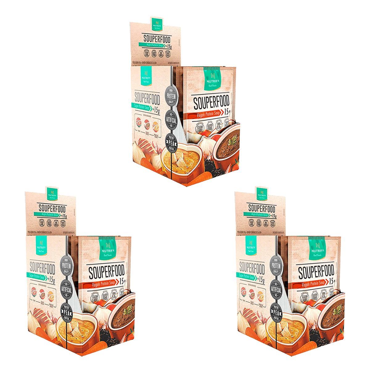 Kit 3X Souperfood - 10 Sach�s 35g Caldinho de Feij�o - Nutrify