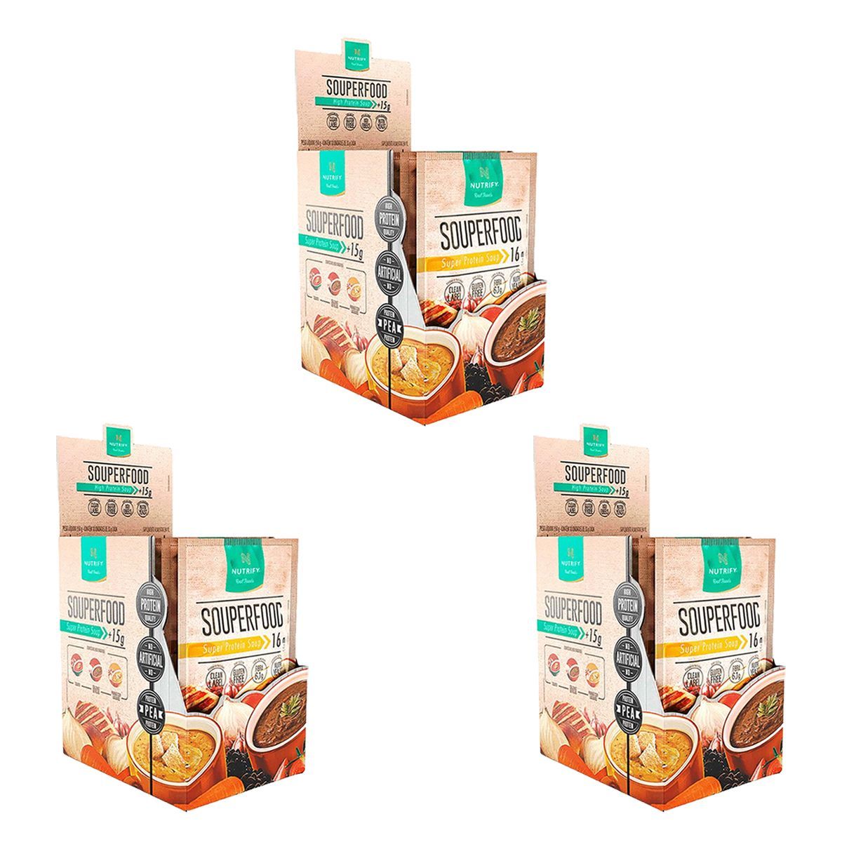Kit 3X Souperfood - 10 Sach�s 35g Frango com Legumes - Nutrify