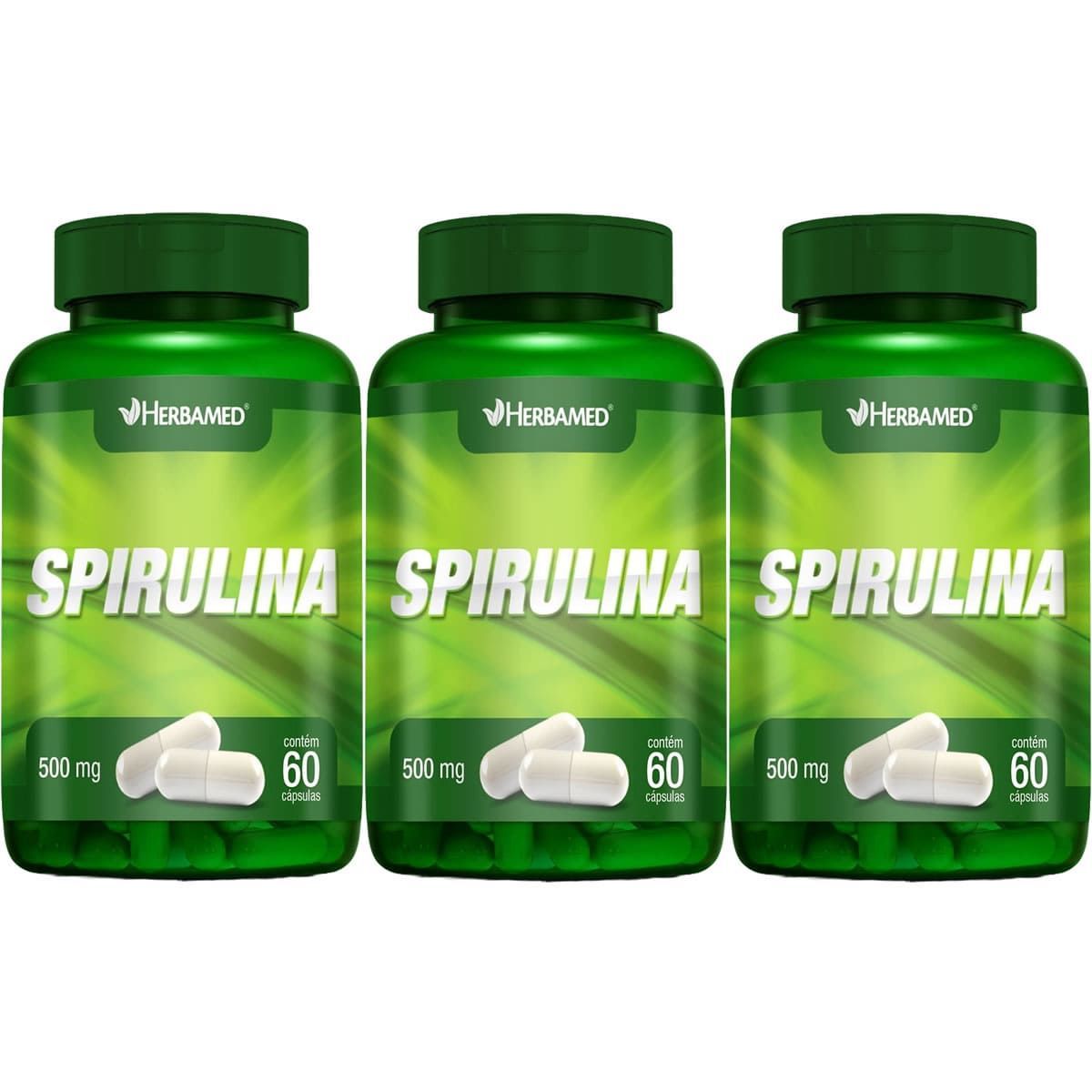 Kit 3X Spirulina - 60 C�psulas - Herbamed