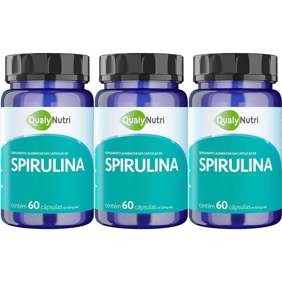 Kit 3X Spirulina - 60 C�psulas - QualyNutri