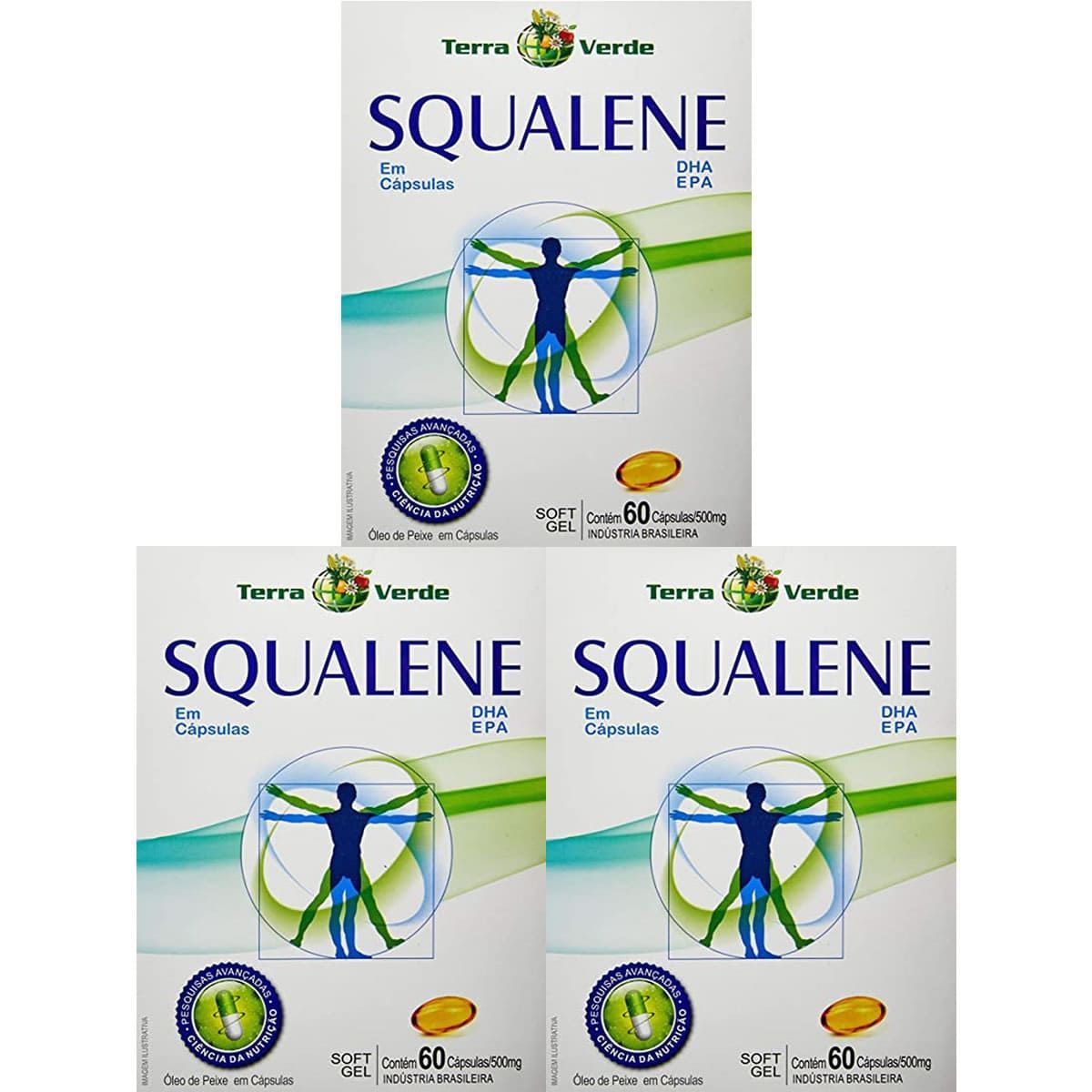 Kit 3X Squalene - 60 C�psulas - Terra Verde