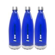 Kit 3X Squezze Pl�stica com Inox - 700ml  Azul - NewNutrition