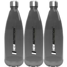 Kit 3X Squezze Pl�stica com Inox - 700ml Fum� - NewNutrition