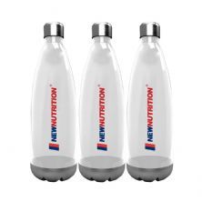 Kit 3X Squezze Pl�stica com Inox - 700ml Transparente - NewNutrition