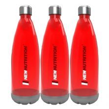 Kit 3X Squezze Pl�stica com Inox  - 700ml Vermelha - NewNutrition
