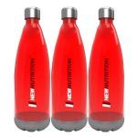 Kit 3X Squezze Pl�stica com Inox  - 700ml Vermelha - NewNutrition