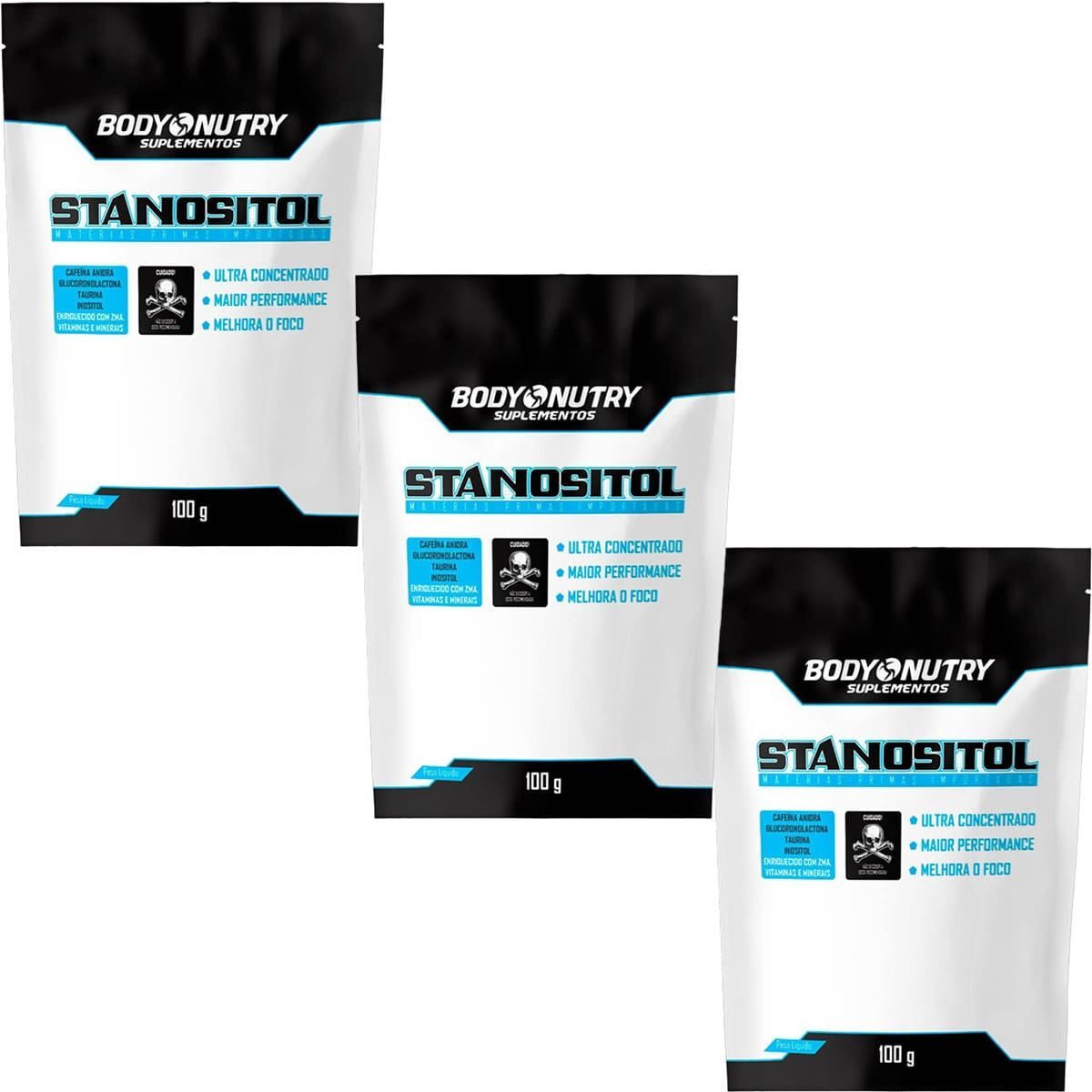 Kit 3X Stanositol Pr� Treino Refil - 100g Frutas Vermelhas  - Body Nutry