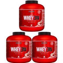 Kit 3X Super Whey 3W - 1800g Morango - IntegralM�dica