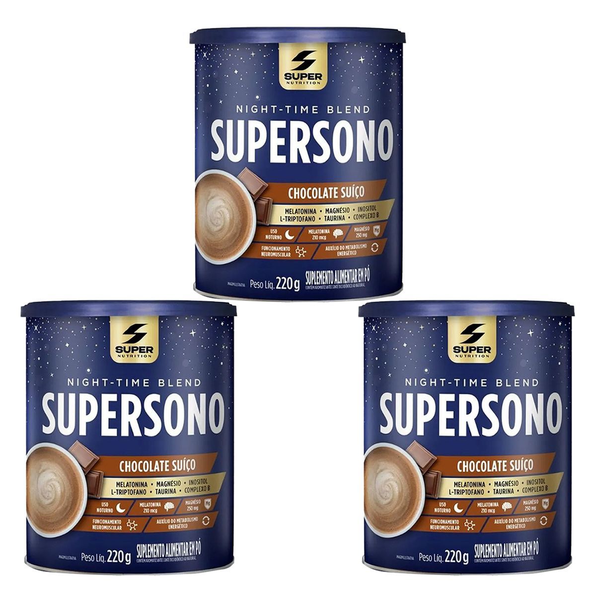 Kit 3X SuperSono - 220g Chocolate Su��o - Desinch�
