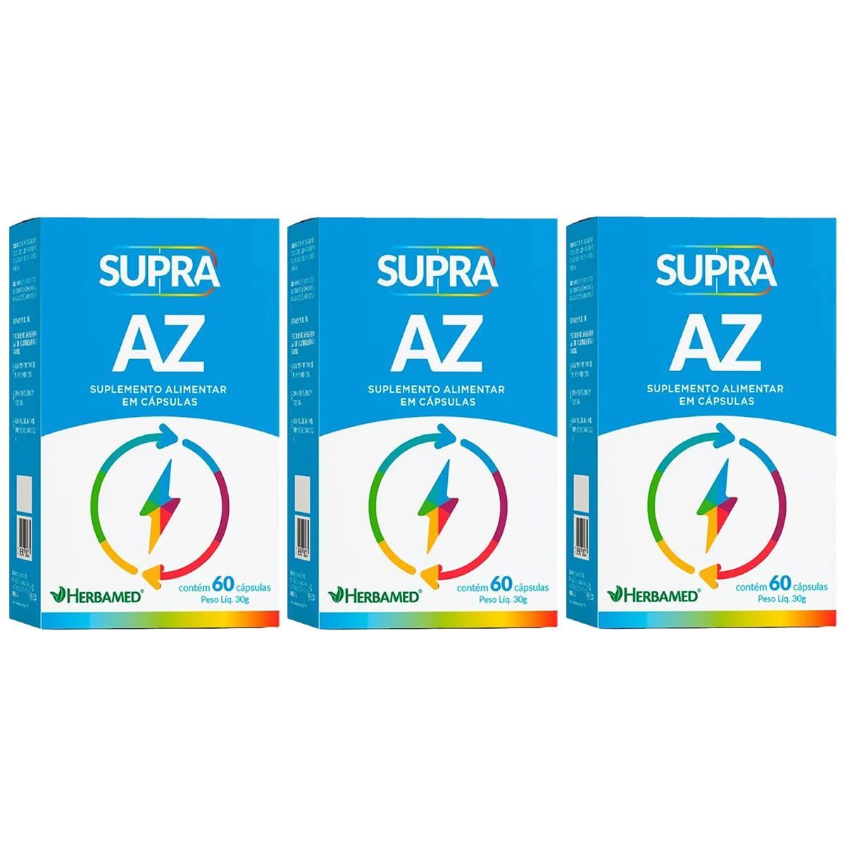Kit 3X Supra AZ Polivitam�nico - 60 C�psulas - Herbamed