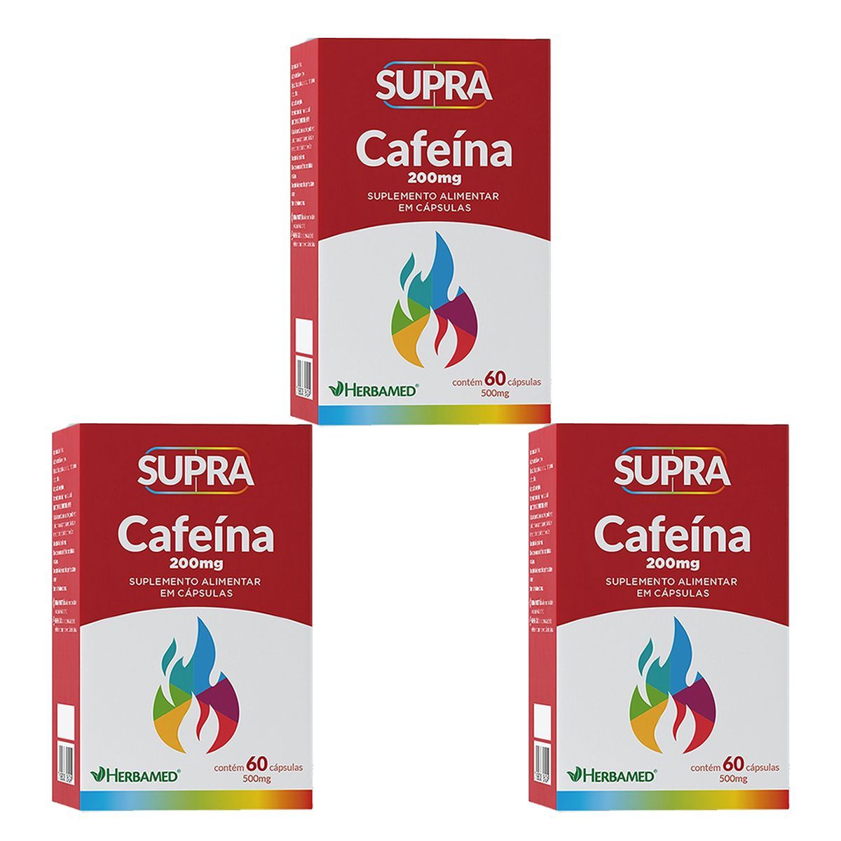 Kit 3X Supra Cafeina - 200mg 60 C�psulas - Herbamed