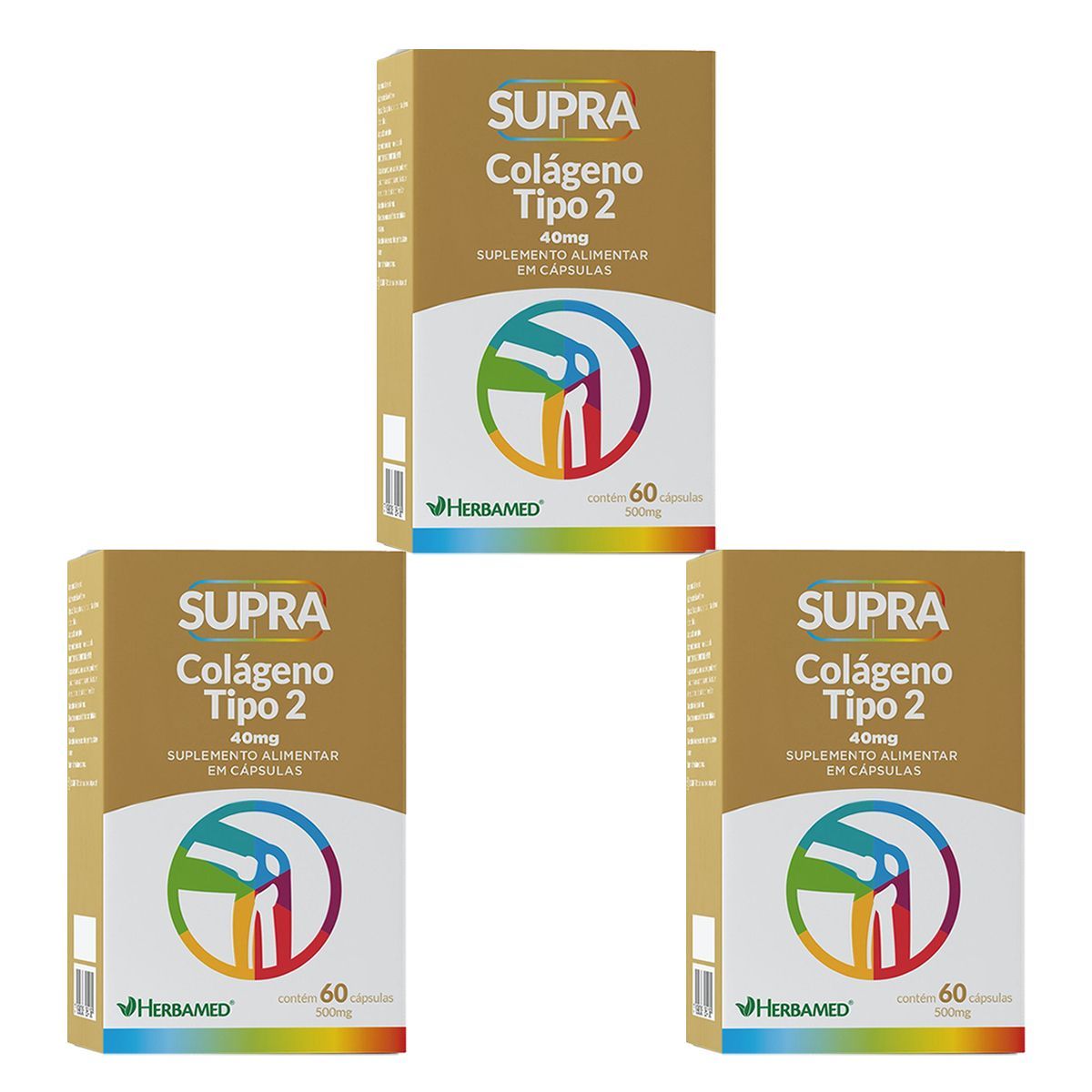 Kit 3X Supra Col�geno Tipo II - 60 C�psulas - Herbamed