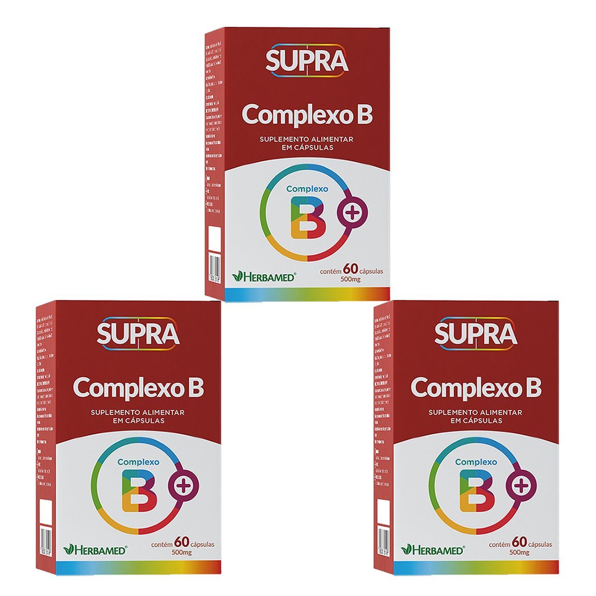 Kit 3X Supra Complexo B - 500mg 60 C�psulas - Herbamed