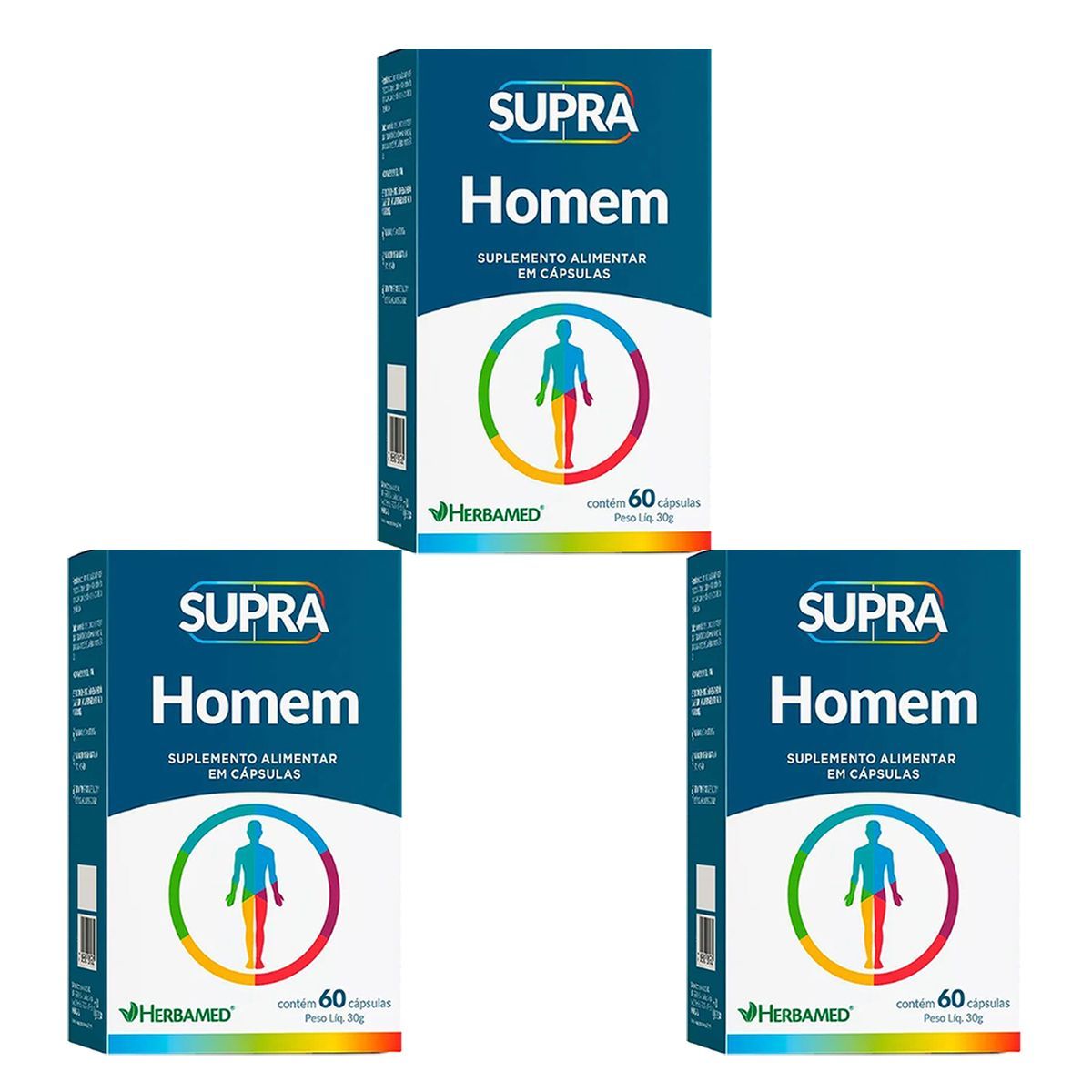 Kit 3X Supra Homem Polivitam�nico - 60 C�psulas - Herbamed