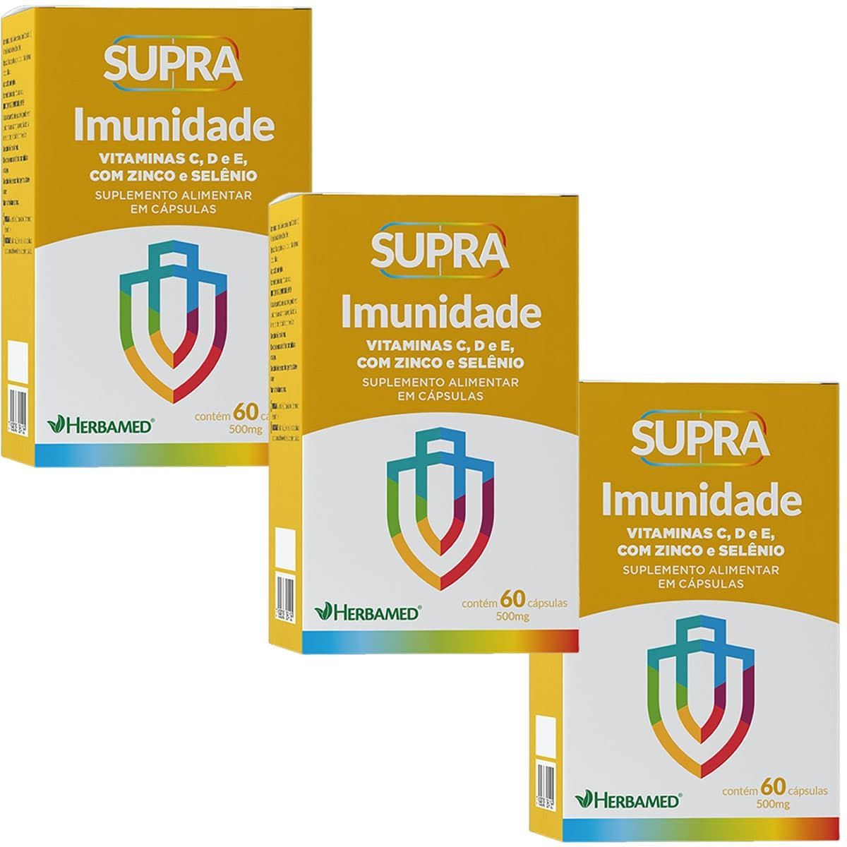 Kit 3X Supra Imunidade - 500mg 60 C�psulas - Herbamed