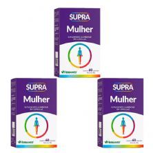 Kit 3X Supra Mulher Polivitam�nico - 60 C�psulas - Herbamed