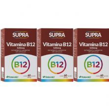 Kit 3X Supra Vitamina B12 - 500mg 60 C�psulas - Herbamed