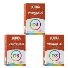 Kit 3X Supra Vitamina D3 - 2000ui 60 C�psulas - Herbamed