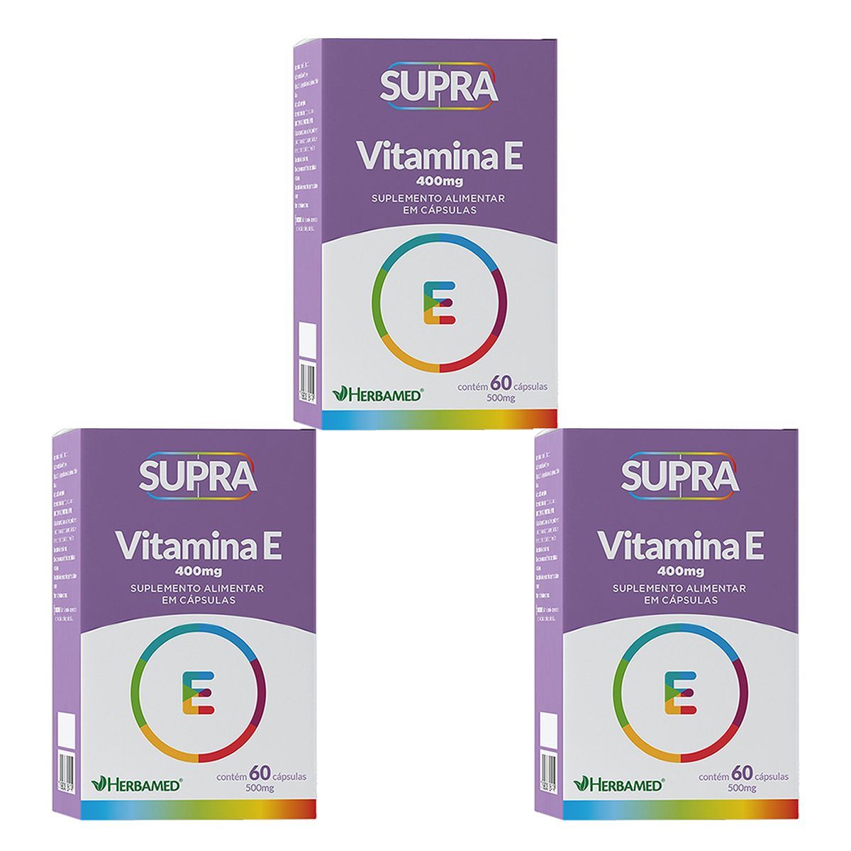 Kit 3X Supra Vitamina E - 400mg 60 C�psulas - Herbamed