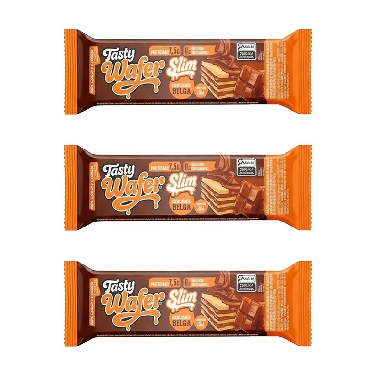 Kit 3X Tasty Wafer Slim - 1 Unidade 30g Chocolate Belga - Adaptogen