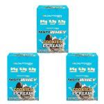 Kit 3X Tasty Whey 3W - 12 Sach�s 34g Cookies & Cream - Adaptogen