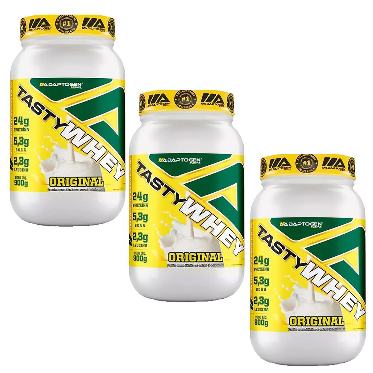 Kit 3X Tasty Whey 3W - 900g Original - Adaptogen