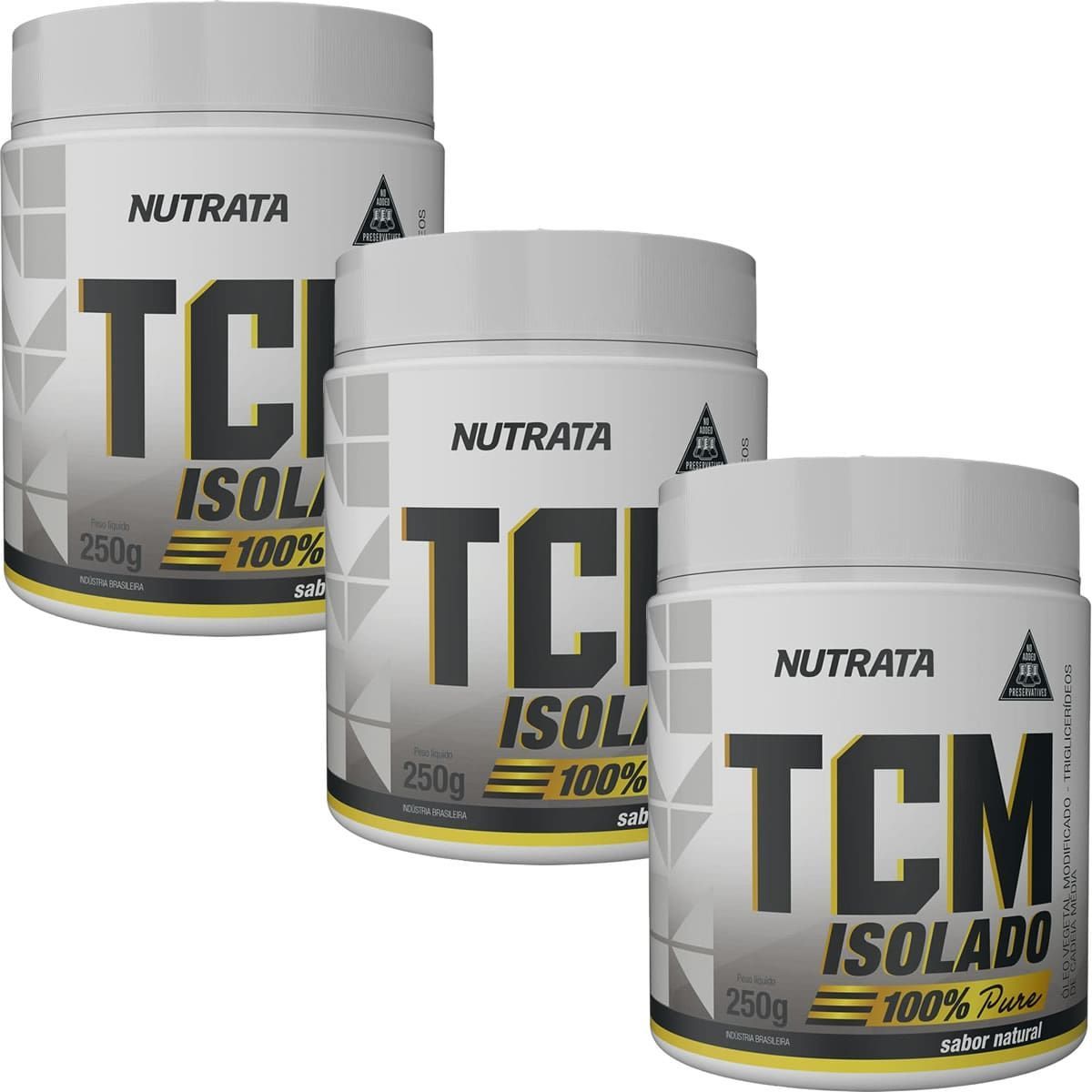 Kit 3X TCM Isolado - 250g Natural - Nutrata